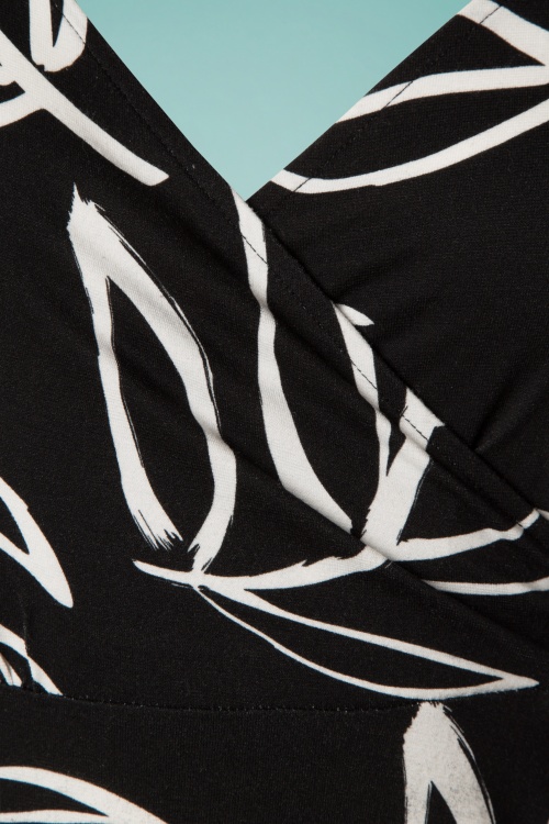 Banned Alternative - Palm Maxi Dress Années 60 en Noir et Blanc 4