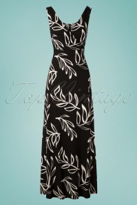 Banned Alternative - 60s Palm Maxi Dress in Black and White 2
