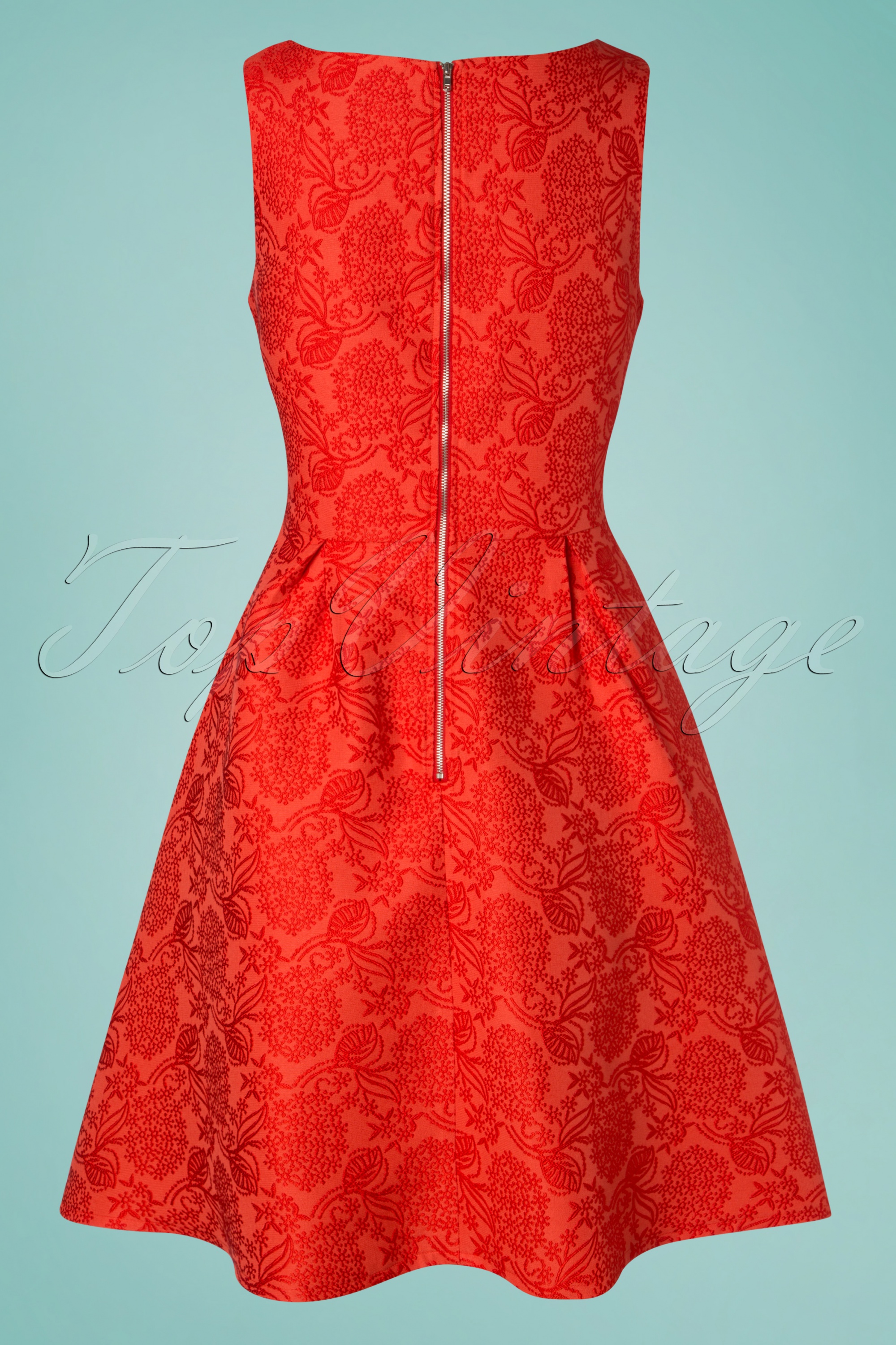 Banned Retro - Florida jacquardjurk in koraalrood 4