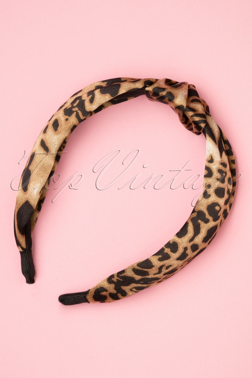 Darling Divine -  50s Leopard Head Band in Brown and Black 2