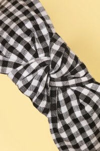 Darling Divine -  50s Gingham Head Band in Black and White 3