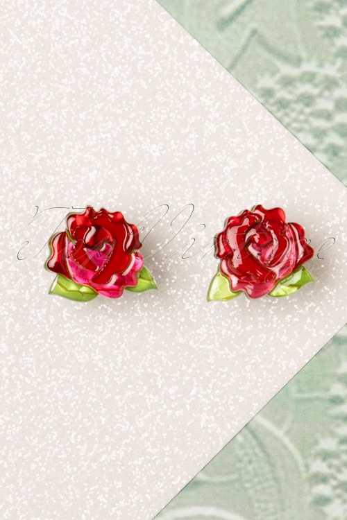 Erstwilder - 60s Juliet Blooms Rose Earrings