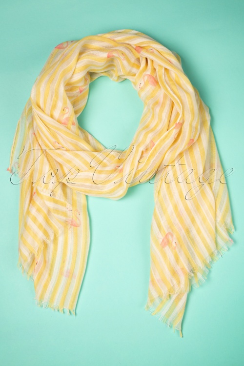 Amici - Selina Flamingo-sjaal in geel 2