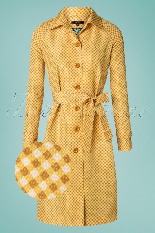 King Louie - 60s Lizzy Vichy Trenchcoat in Sunset Yellow 2