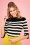 Banned Retro - 50s Sail Away Stripes Jumper in Black