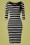 Topvintage Boutique Collection - Janice Stripes Pencil Dress Années 50 en Noir et Blanc 2