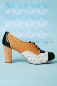 Nemonic - 60s Madison Leather Booties in Camel and Cream 3