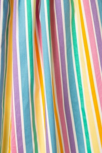 Collectif Clothing - 50s Jasmine Rainbow Stripes Swing Skirt in Multi 4