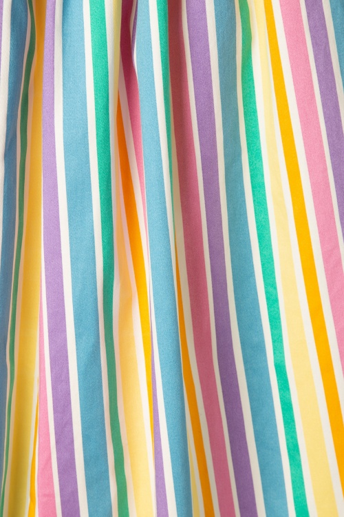 50s Jasmine Rainbow Stripes Swing Skirt in Multi