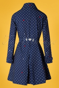 Blutsgeschwister - 60s Spy of Love Trench Coat in Love Me Anchor Blue 3