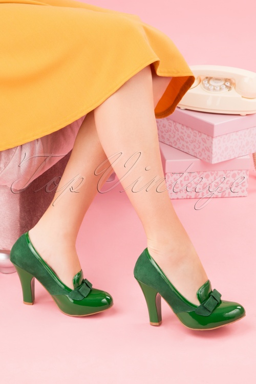 Lola Ramona ♥ Topvintage - 60s June Ultimate Sophistication Pumps in Emerald Green 2