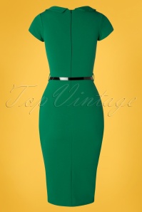 Vintage Chic for Topvintage - 50s Lynne Pencil Dress in Emerald Green 5