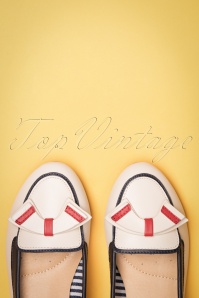 Banned Retro - 60s St. Tropez Flats in Off White 3