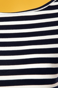 Topvintage Boutique Collection - Sabrina strepen overhemd in marineblauw 3