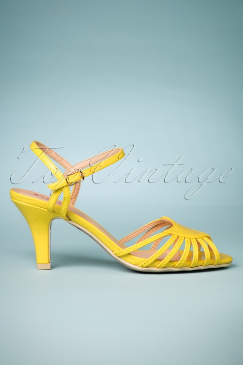 Banned Retro - Amelia sandalen in geel 4