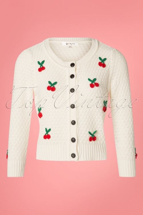 MAK Sweather 24966 50s Jennie Cherry Cardigan 20190122 001W