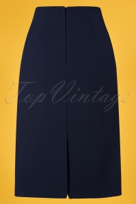 Banned Retro - 50s Tropical Day Pencil Skirt in Navy 3