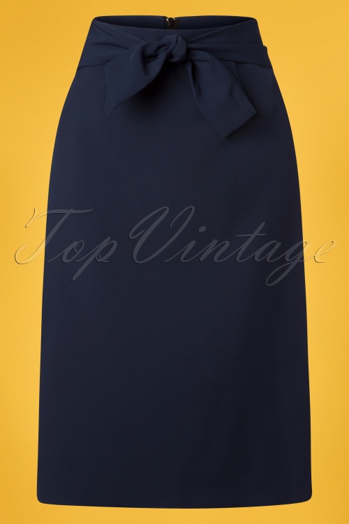 Banned Retro - 50s Tropical Day Pencil Skirt in Navy 2