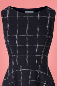Banned Retro - Check Mate Swing-Kleid in Navy 4