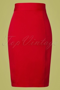 Banned Retro - 50s Rockin Pencil Skirt in Deep Red 3