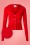 50s Pointelle Cardigan in Lipstick Red