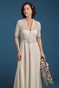 King Louie - 50s Emmy Dentelle Wedding Maxi Dress in Cream