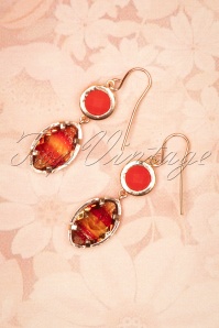 Day&Eve by Go Dutch Label - 50s Vintage Drop Earrings in Coral 3