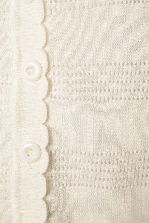 Banned Retro - Pointelle vest in crème 2