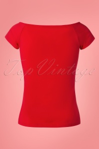 Banned Retro - Bow Wow Top in Rot 4