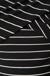 Banned Retro - Pier strepen jersey jurk in zwart 5