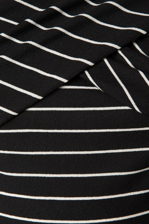 Banned Retro - 50s Pier Stripes Jersey Dress in Black 5