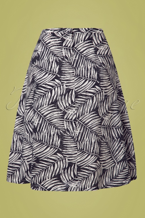 Banned Retro - 50s Palm Days Skirt in Navy 2