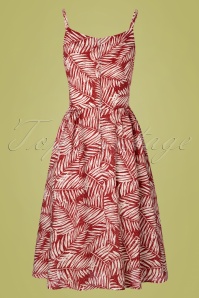 Banned Retro - 50s Palm Days Dress in Burgundy 3