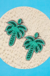 Darling Divine - 60s My Tropical Palm Tree Earrings in Green 3