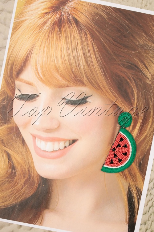 Darling Divine - Mijn sappige watermeloen oorbellen in koraal en groen 2