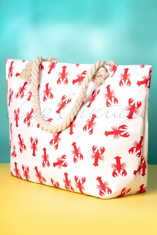 Darling Divine - Lobster Beach Bag Années 50 en Blanc 2