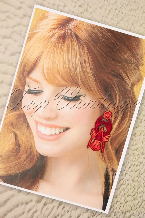 Darling Divine - 60s My Adorable Lobster Earrings in Red 2