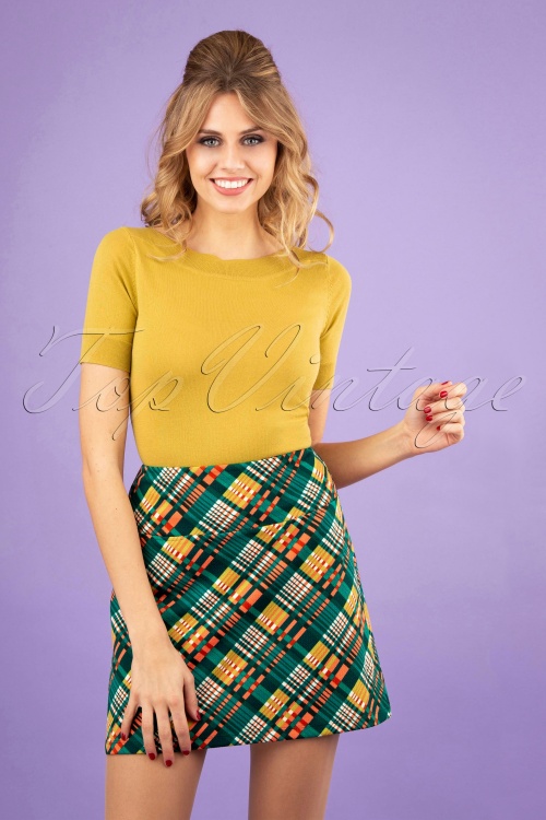 King Louie - 60s Olivia Oxford Skirt in Dragonfly Green