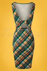 King Louie - 60s Alma Oxford Pencil Dress in Dragonfly Green 4