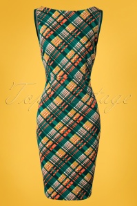 King Louie - 60s Alma Oxford Pencil Dress in Dragonfly Green 2