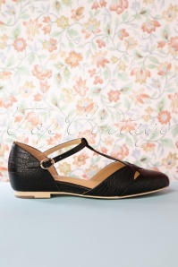 Charlie Stone - 50s Roma T-Strap Flats in Black  3
