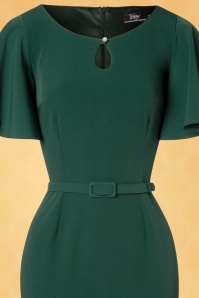 Vintage Diva  - The Olivia Pencil Dress in Forest Green 4