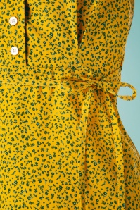 Louche - 40s Chantal Mini Fleur Tea Dress in Yellow 8