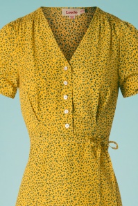 Louche - 40s Chantal Mini Fleur Tea Dress in Yellow 7
