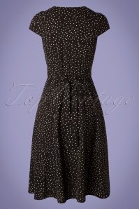 Louche - Cathleen Midi-jurk met polkadots in zwart 3