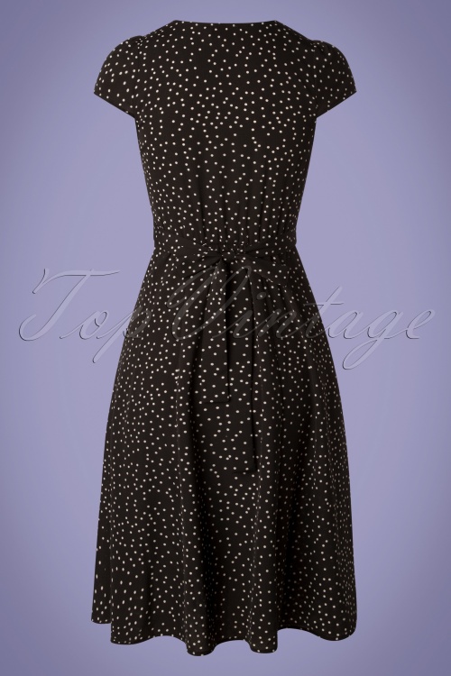 Louche - Cathleen Midi-jurk met polkadots in zwart 3