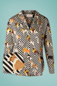 Louche - 60s Jude Pooch Shirt in Black and Ivory 2