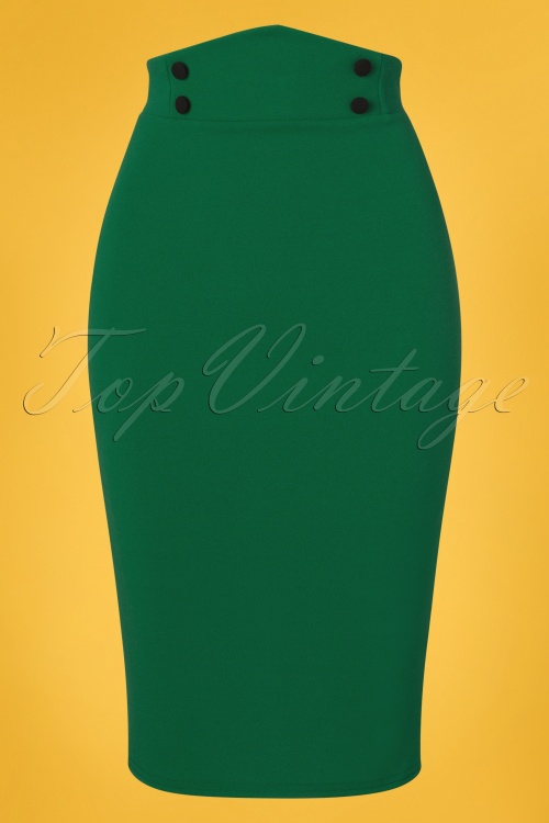Vintage Chic for Topvintage - 50s Pia Pencil Skirt in Emerald Green 2