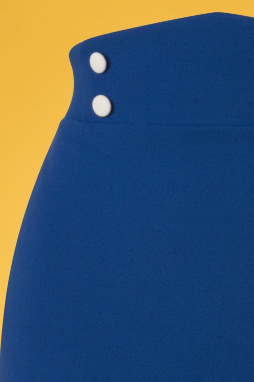Vintage Chic for Topvintage - Pia Pencil Skirt Années 50 en Bleu Royal 4