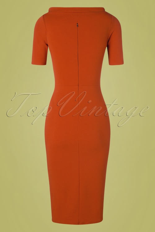 Vintage Chic for Topvintage - Jennifer Pencil Dress Années 50 en Canelle 4